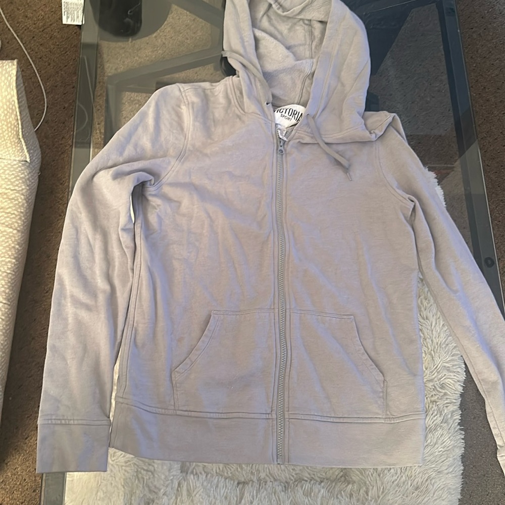 Light gray zip up hoodie